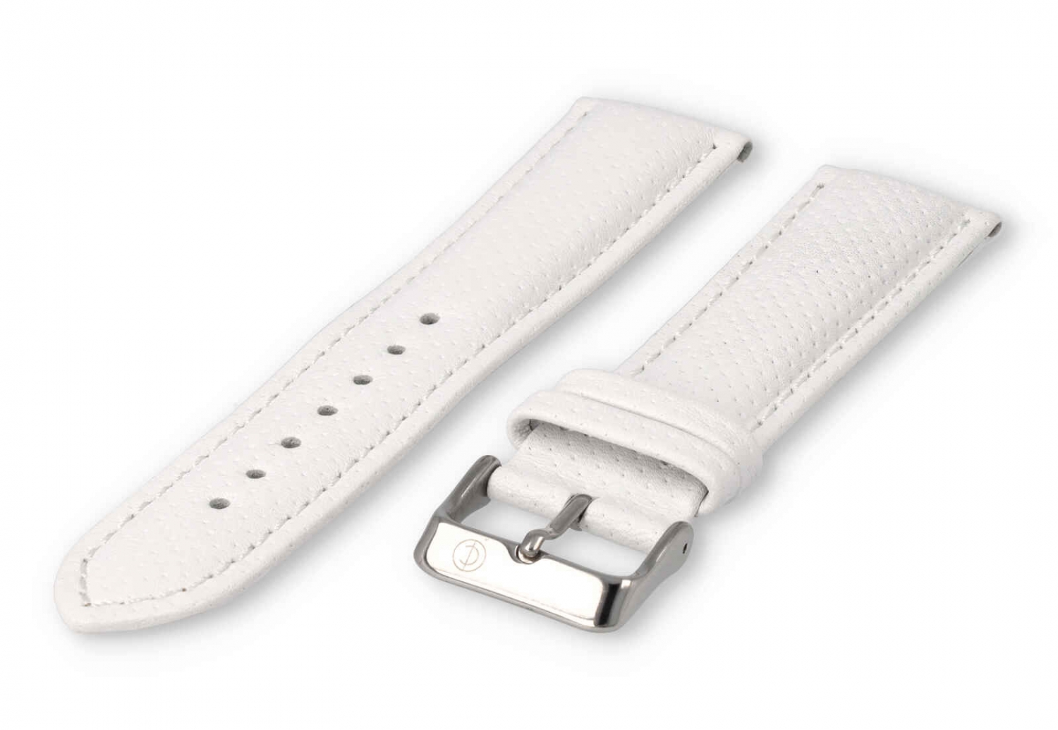 Horlogeband 22mm wit leer