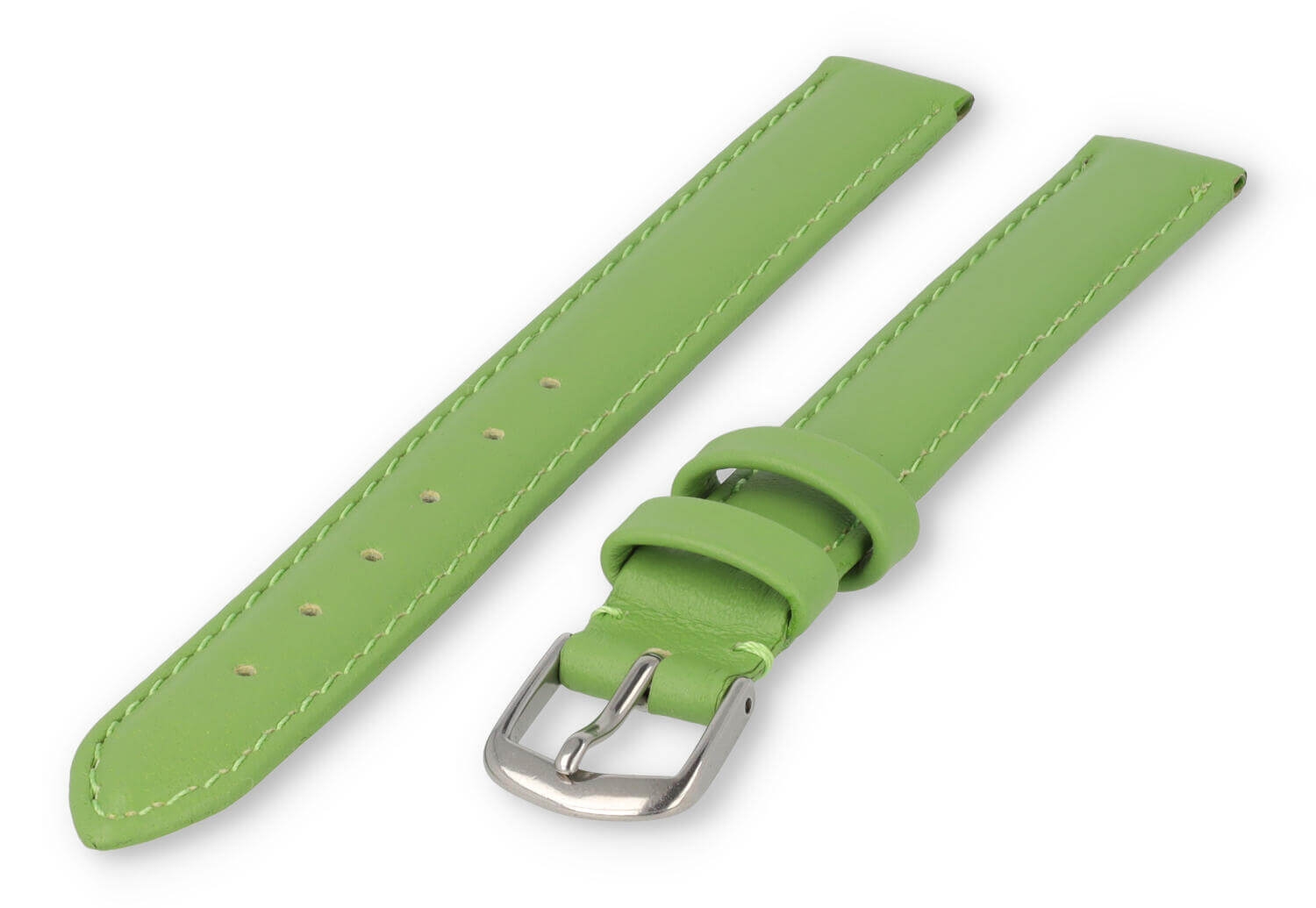 XL horlogeband glad leer - 12mm - appelgroen