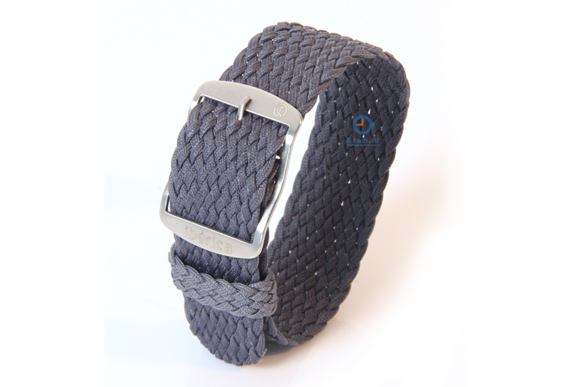 Horlogeband 20mm perlon grijs