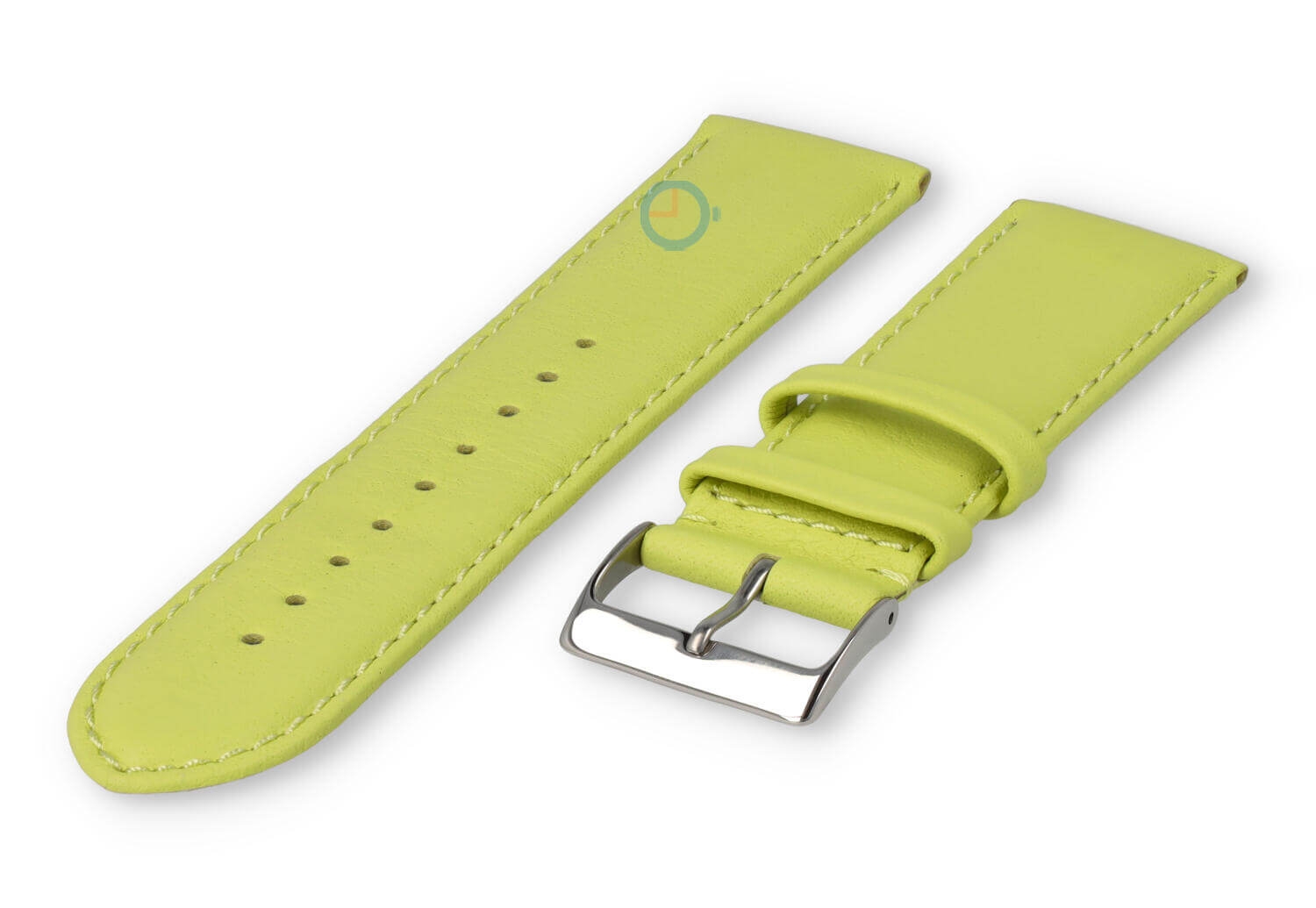 24mm horlogeband glad leer - limoen