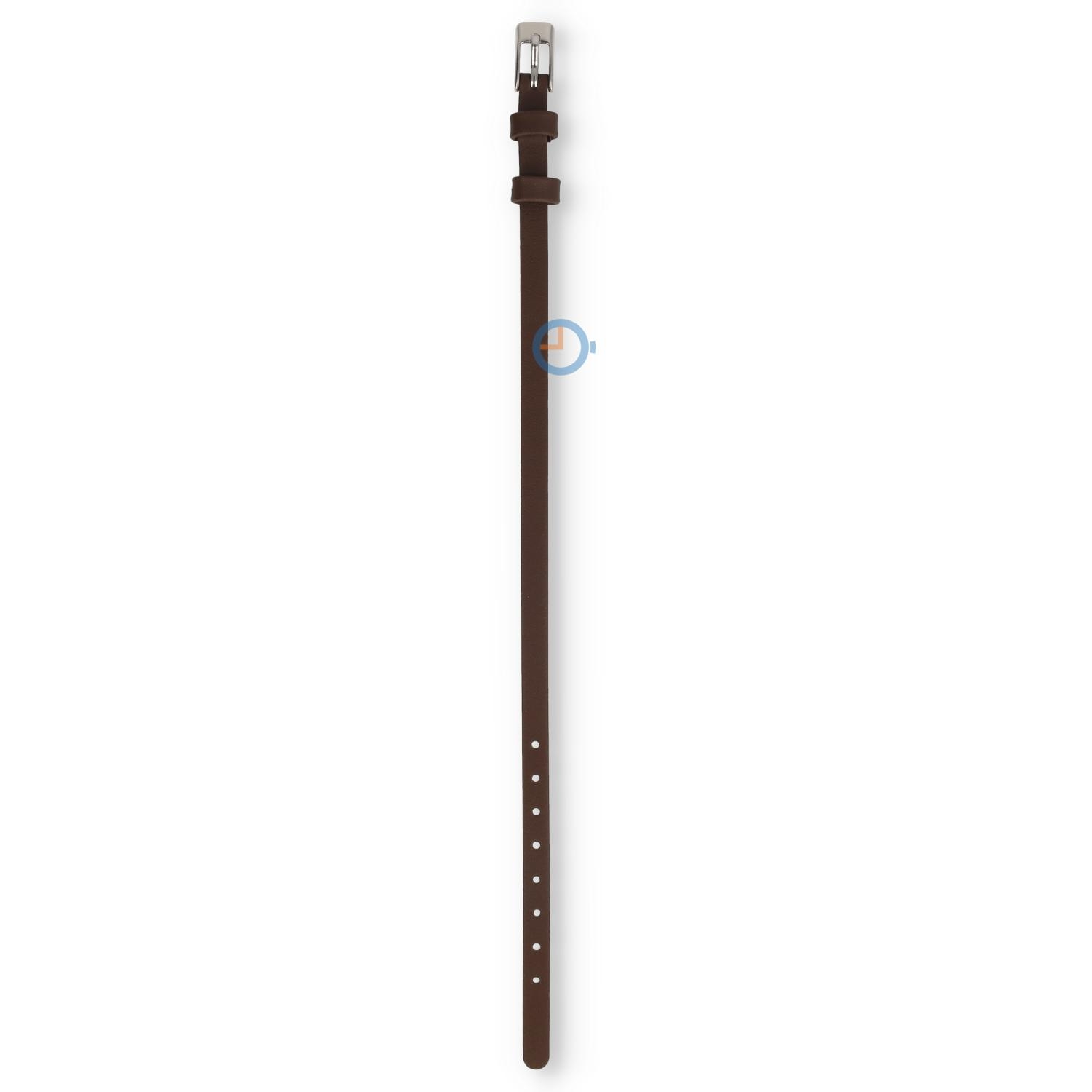 One-piece leren horlogeband - 6mm - donkerbruin