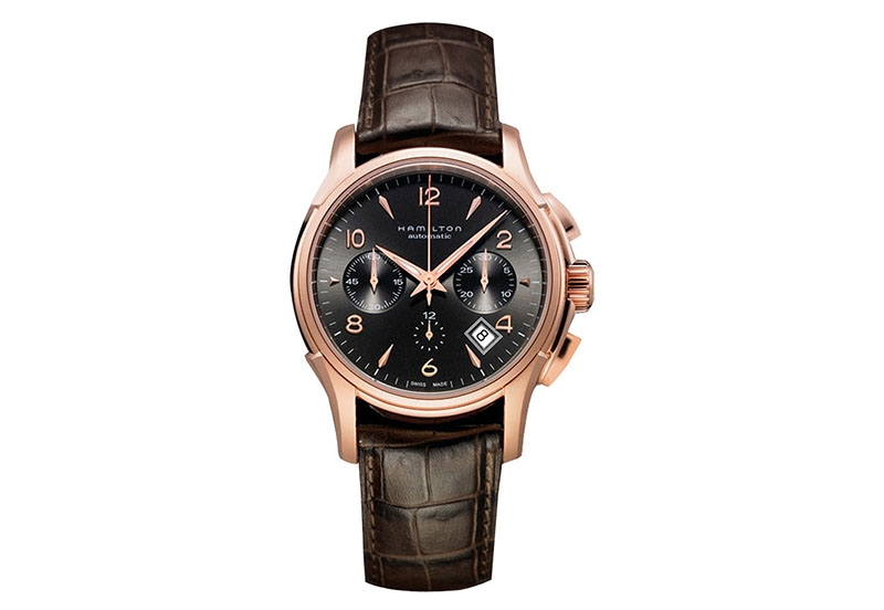 Hamilton horlogeband H32646595 - bruin leer