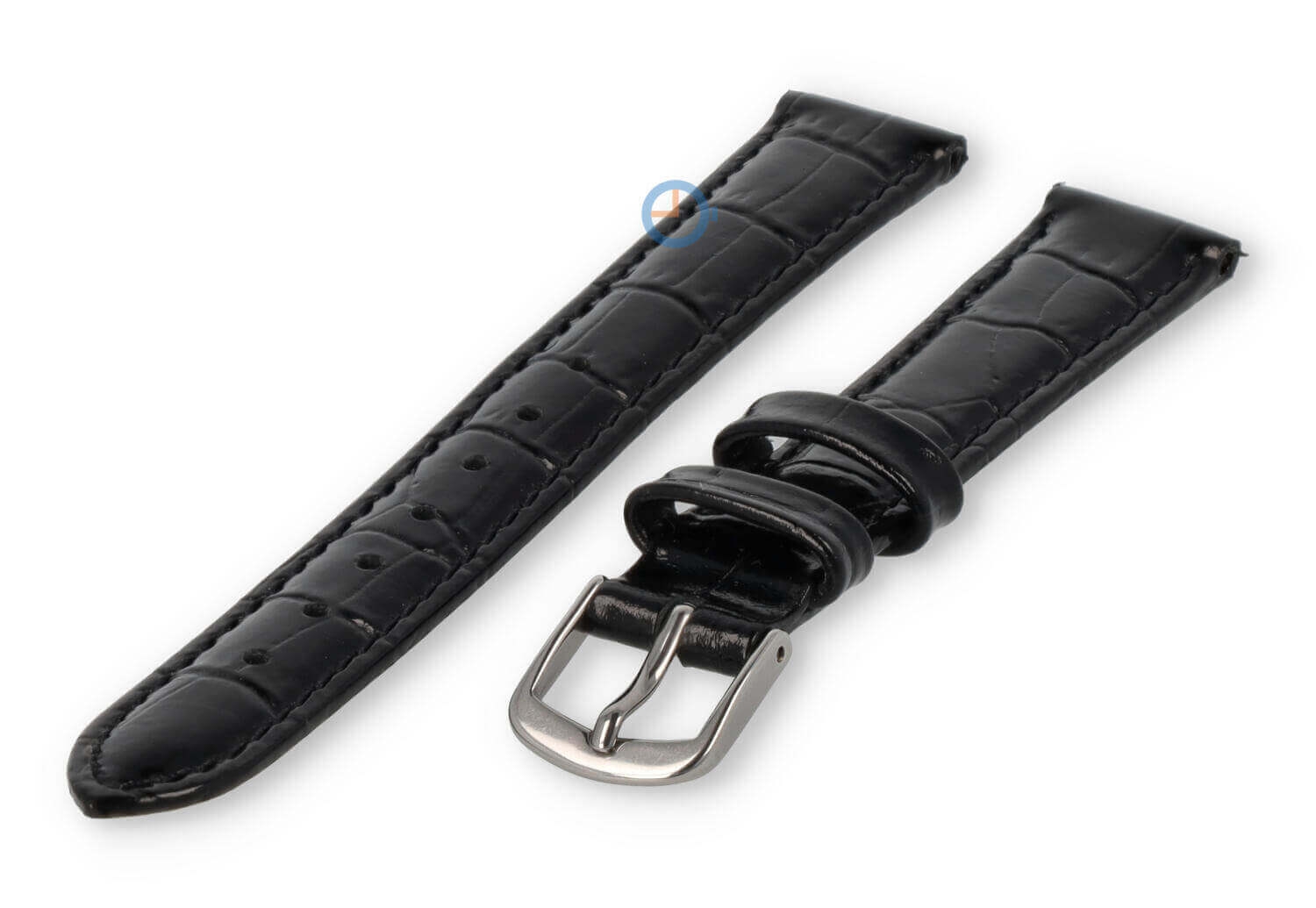 Kleine horlogeband van leer - 14mm - zwart