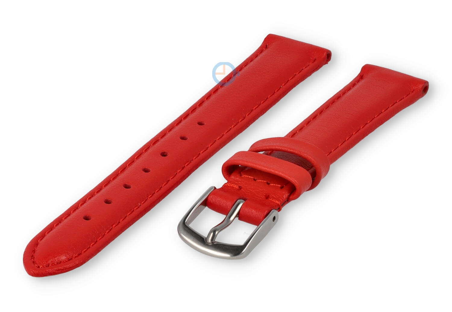 12mm horlogeband glad leer - felrood