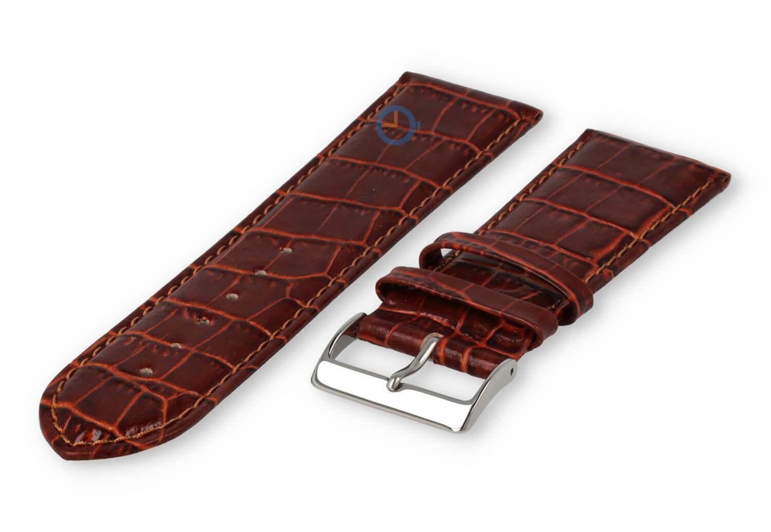 Basic croco horlogeband - 24mm - roestbruin