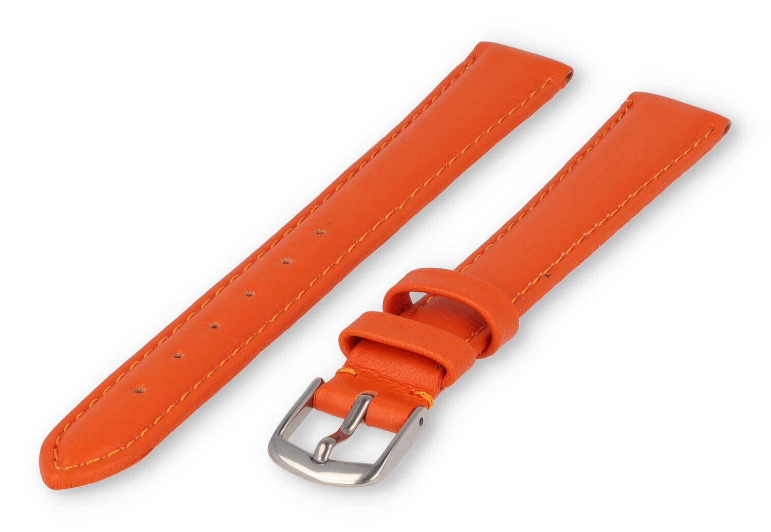 XL horlogeband glad leer - 14mm - oranje
