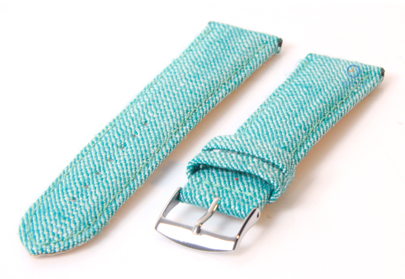 Horlogeband 20mm jeans groen