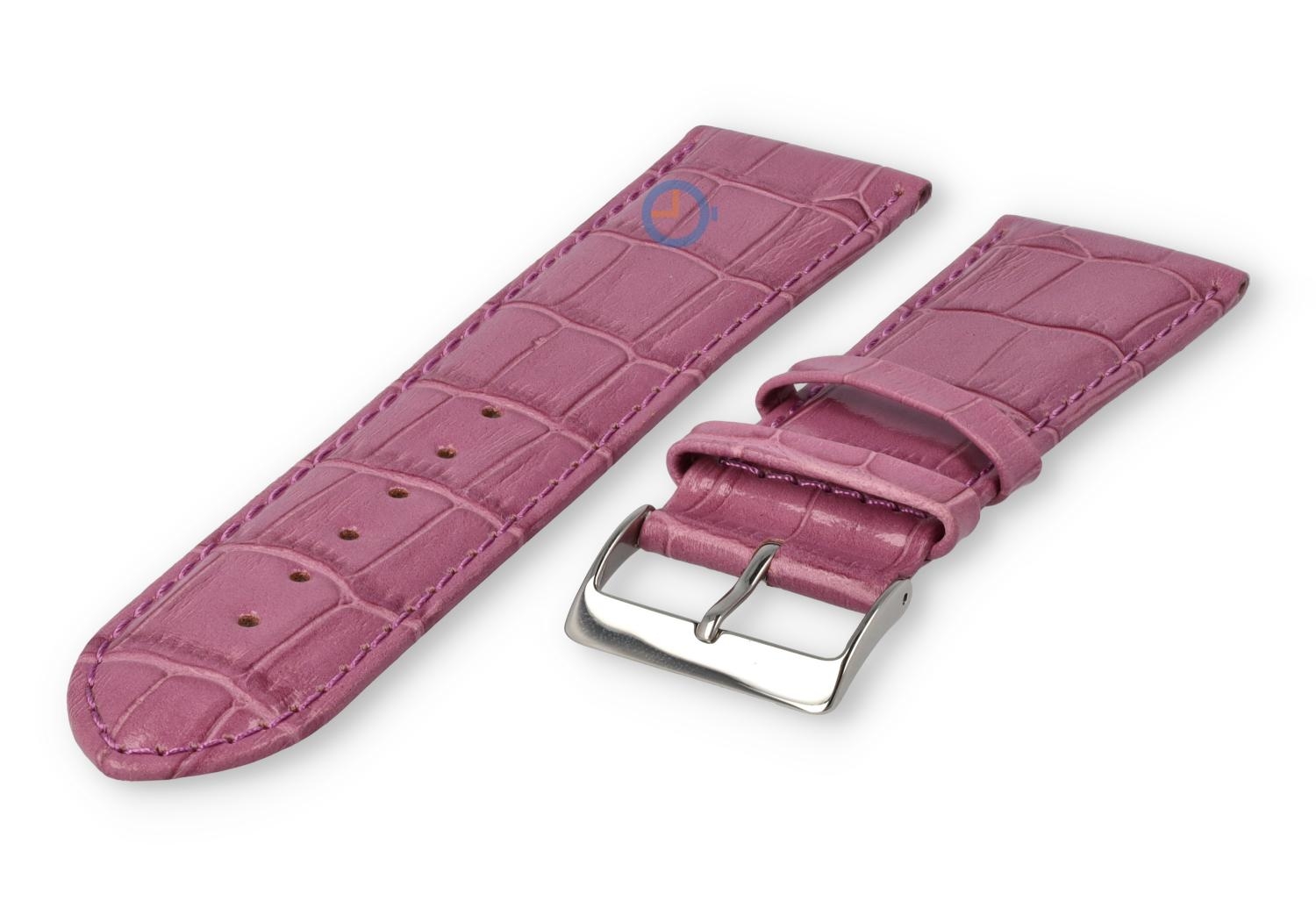 Basic croco horlogeband - 24mm - blackberry