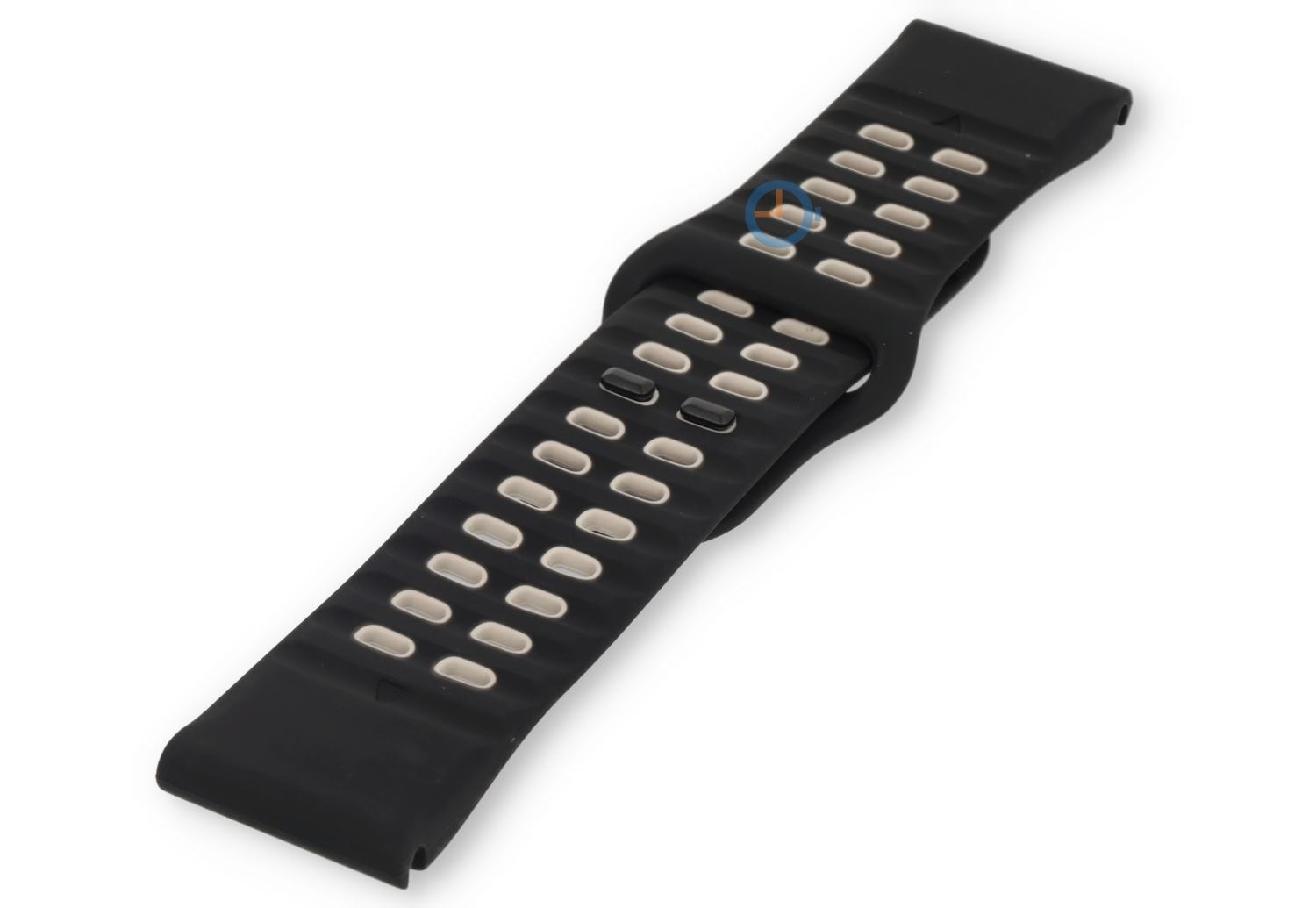 Ademende horlogeband van siliconen - 26mm - black/grey