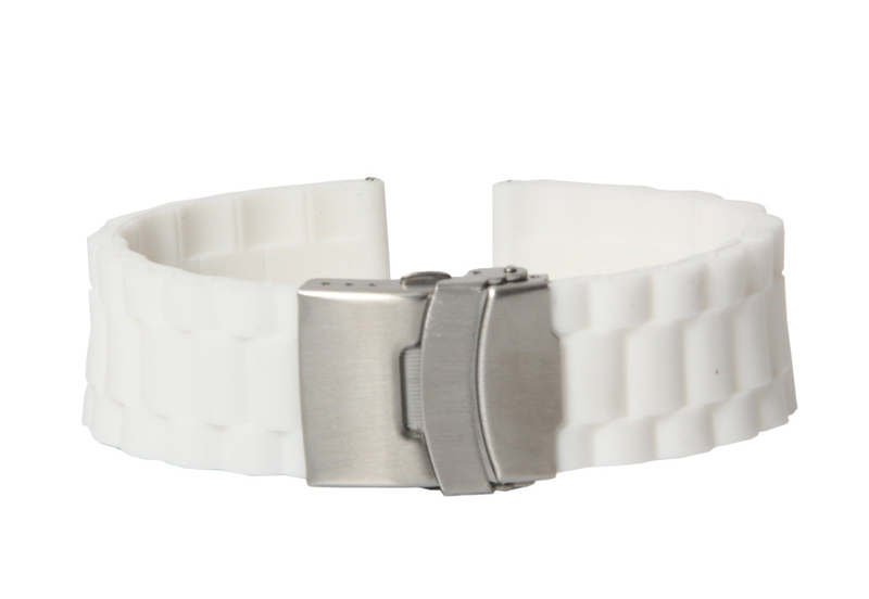 Horlogeband 22mm wit rubber