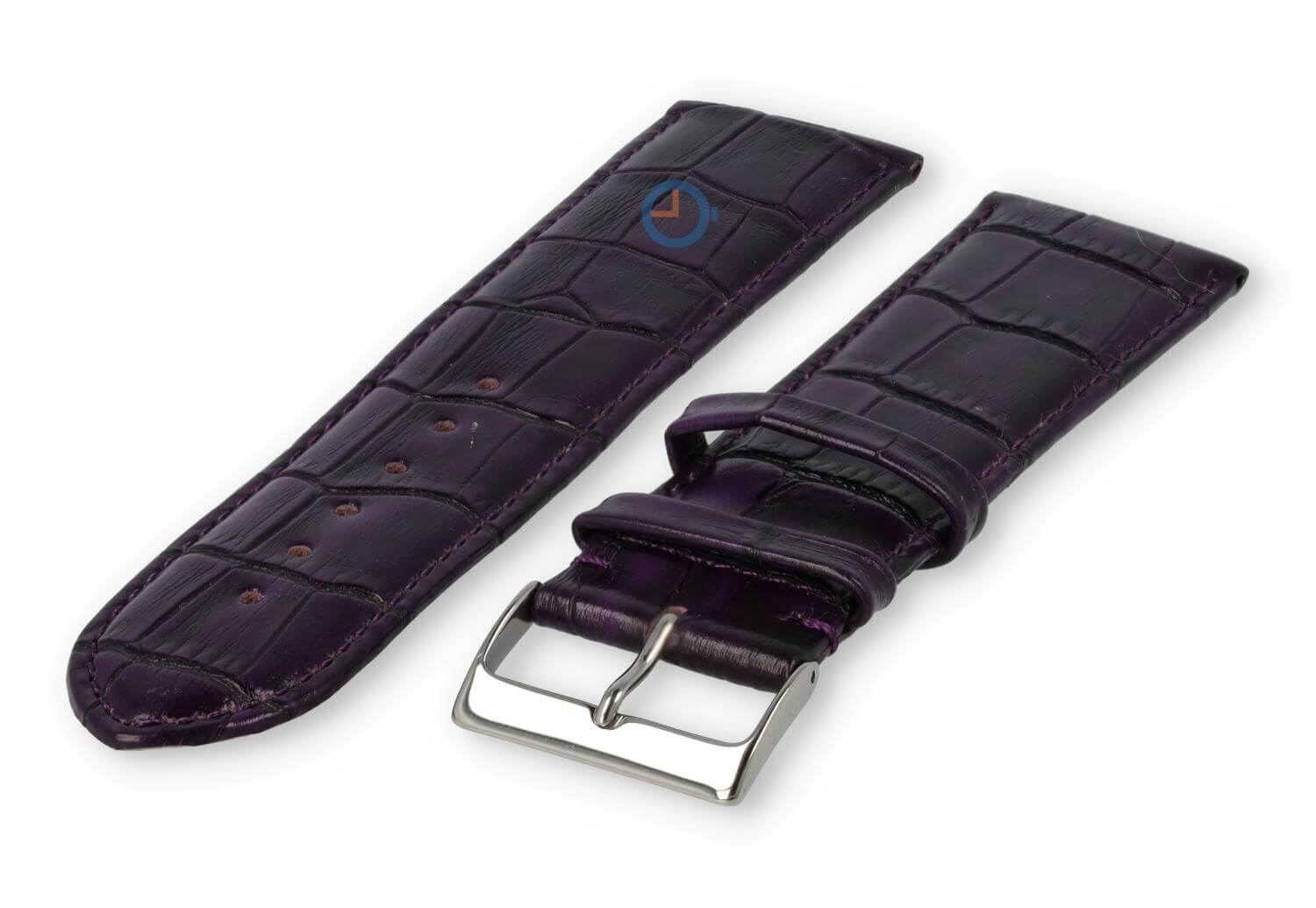 XL horlogeband van kalfsleer - 26mm - aubergine