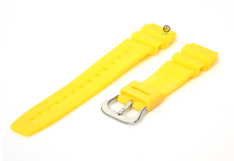 Horlogeband 20mm geel rubber