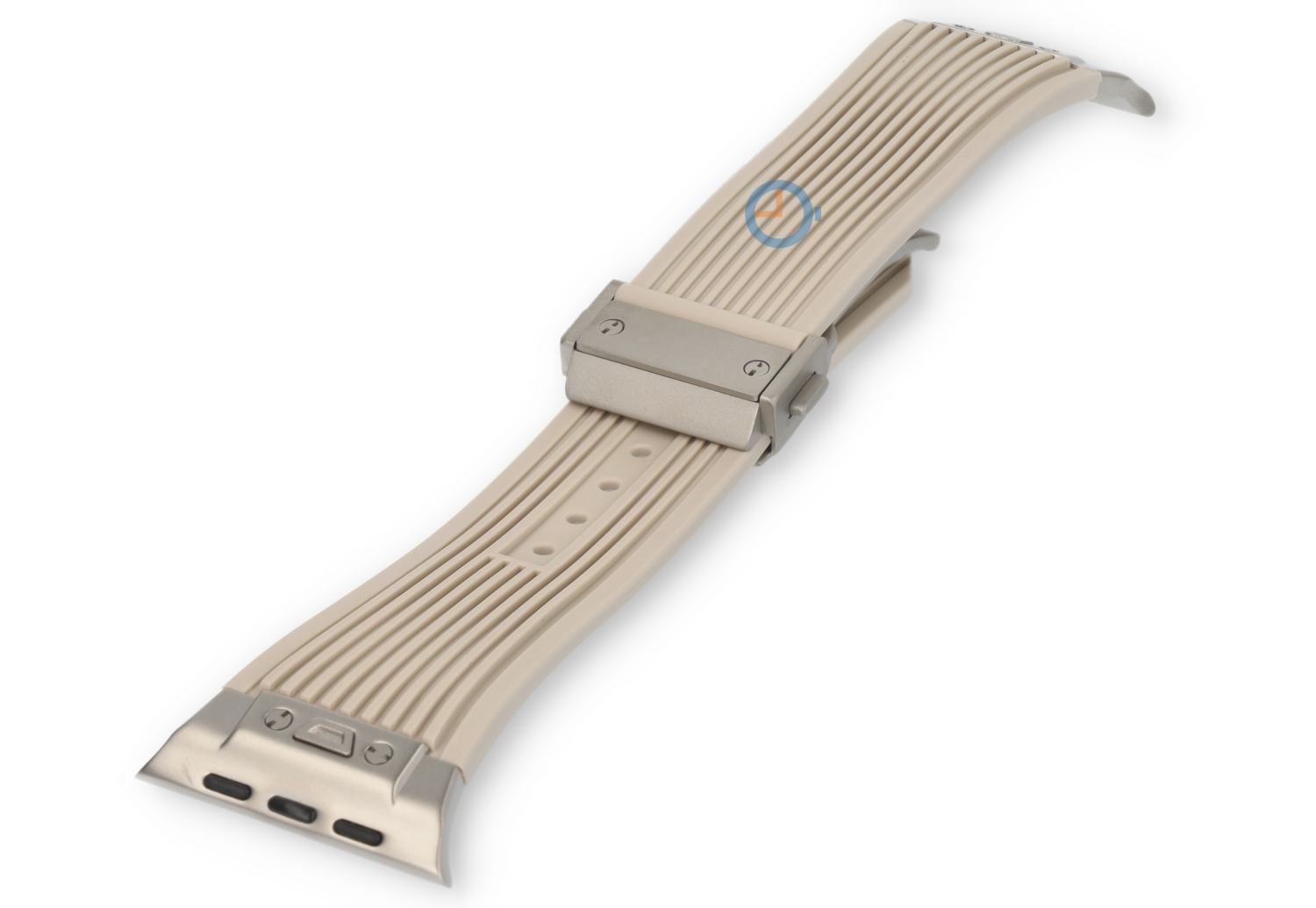 Hublot style bandje Apple Watch 45 - starlight/silver