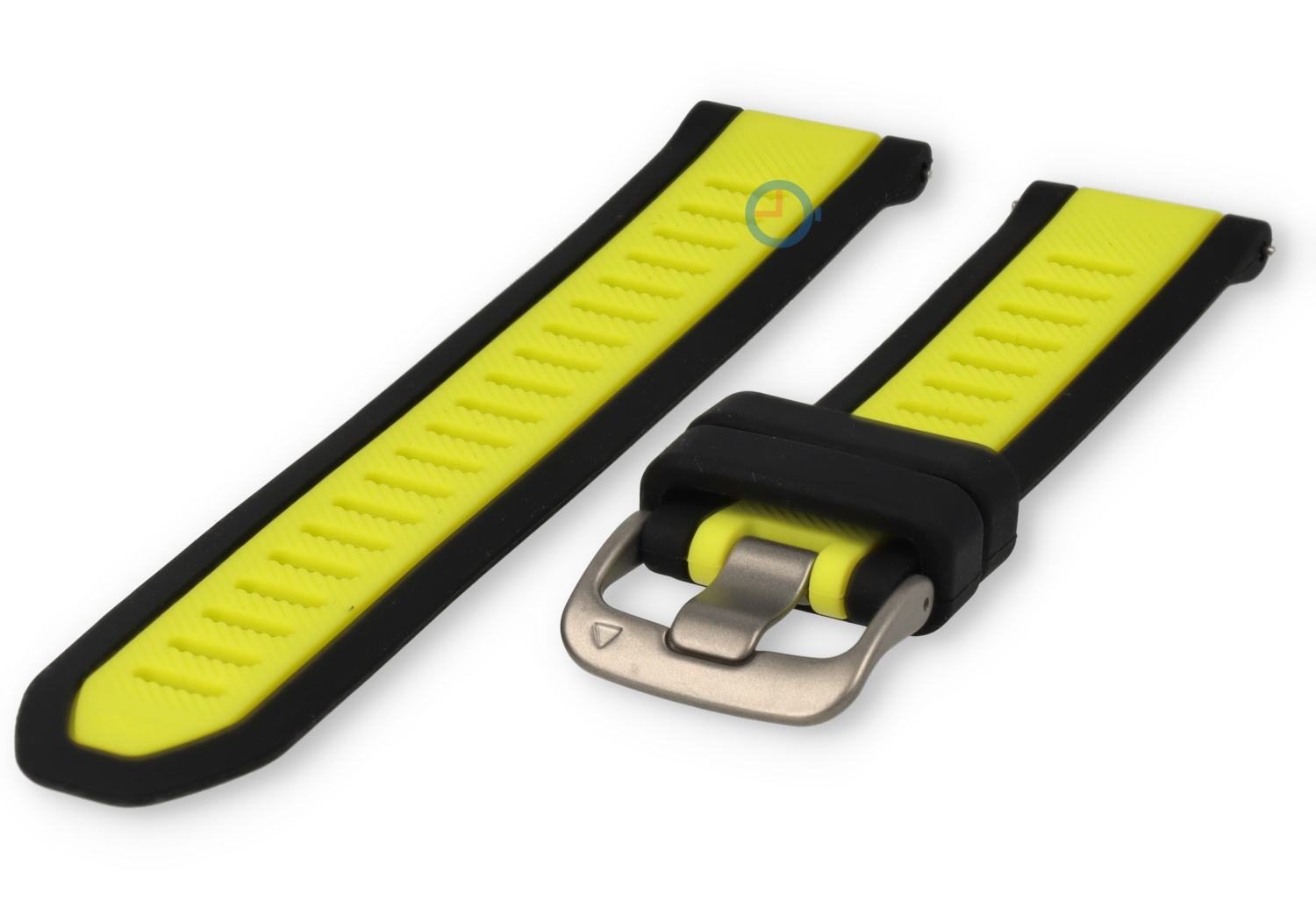 20mm siliconen snelwissel bandje - zwart/groen