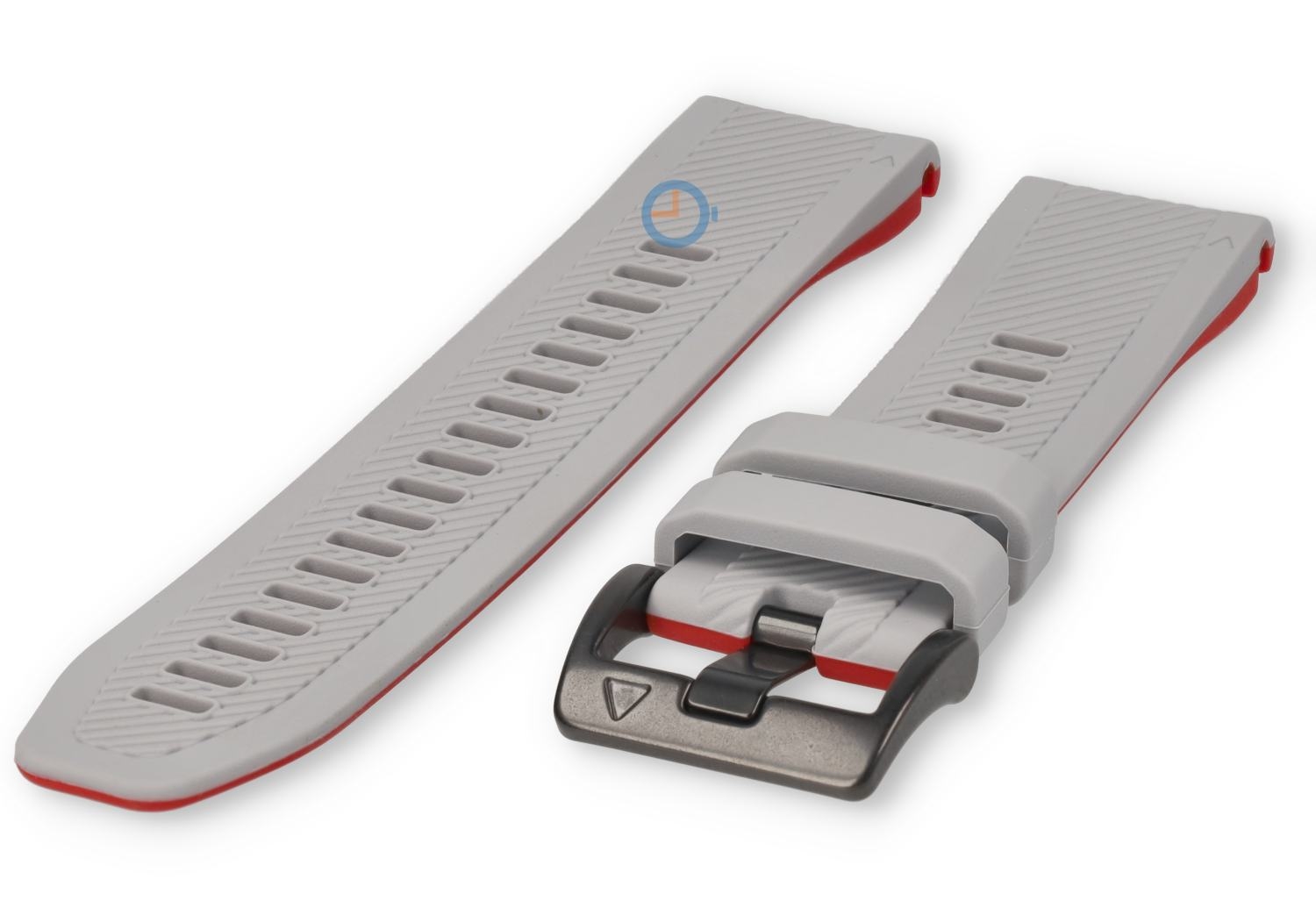 Garmin Fenix 7 siliconen bandje - grey/red - 22mm