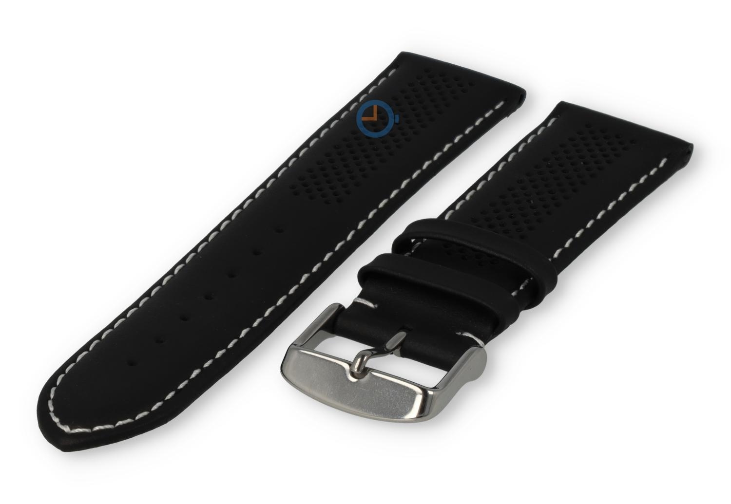 24mm hybrid bandje - zwart met wit