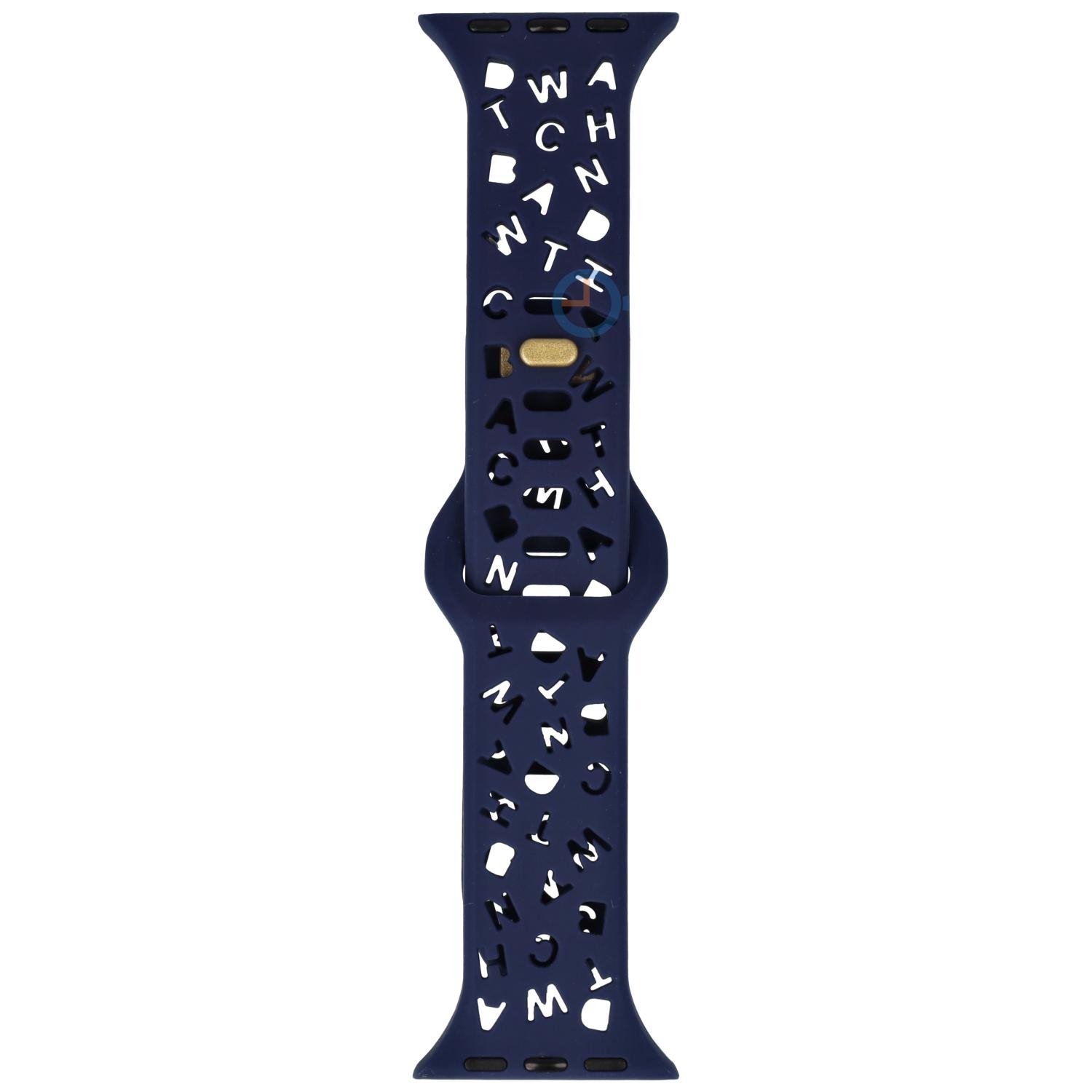Letter siliconen bandje - Apple Watch 41mm - Donkerblauw