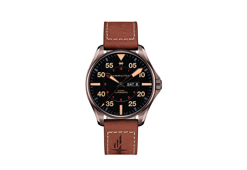 Hamilton horlogeband H64705531 - bruin leer