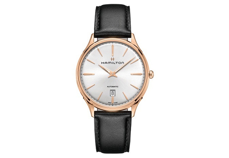 Hamilton horlogeband H38545751 - zwart leer