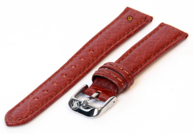 Horlogeband 16mm bruin bizon leer