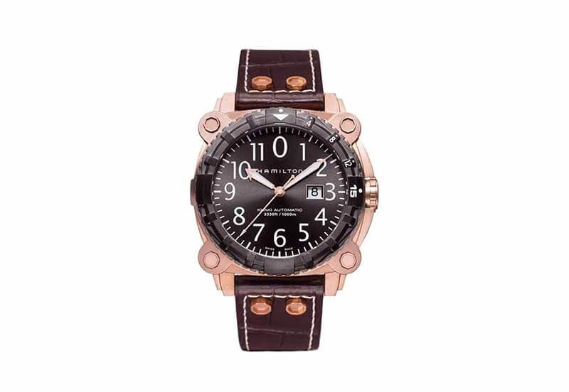 Hamilton horlogeband H78525533 - bruin leer