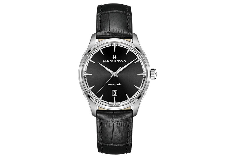 Hamilton horlogeband H32475730 - zwart leer