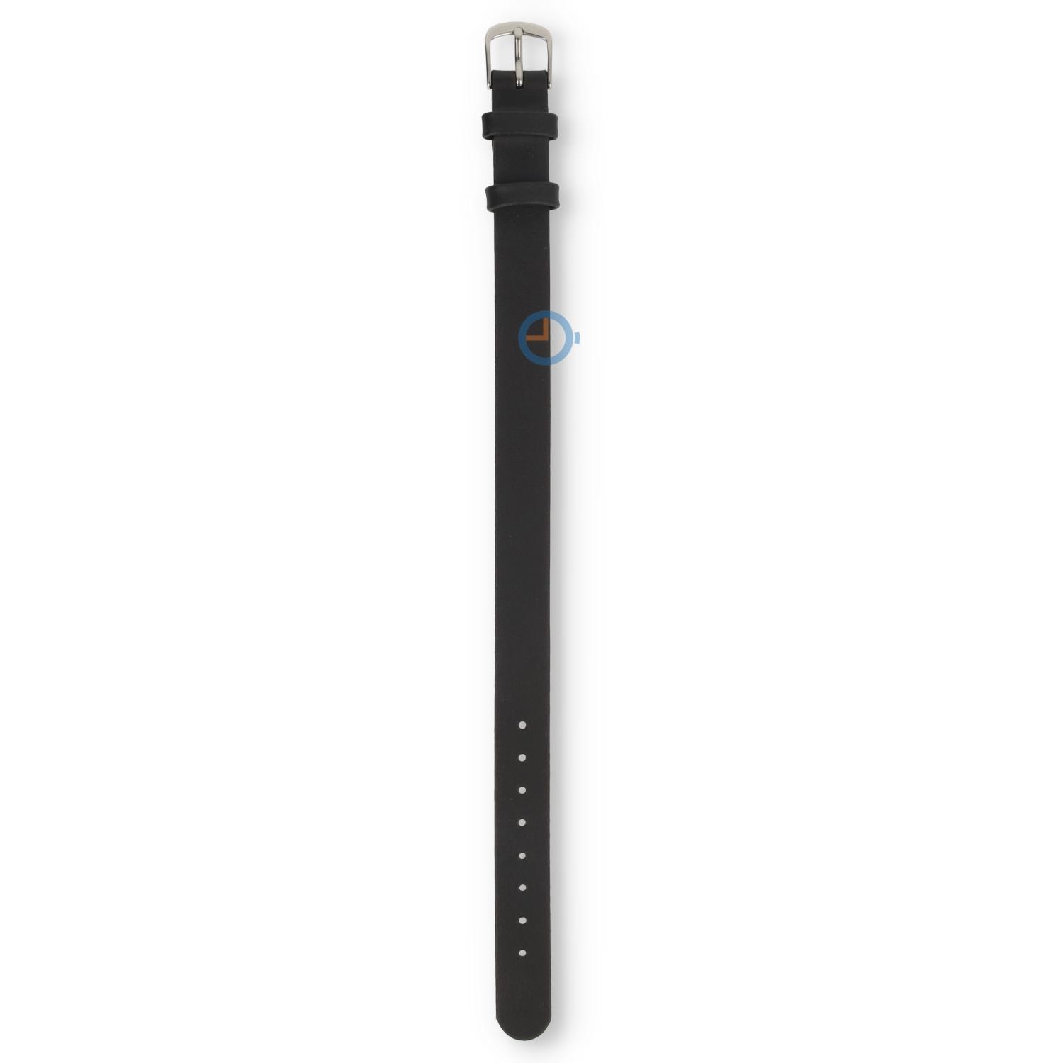One-piece leren horlogeband - 10mm - zwart