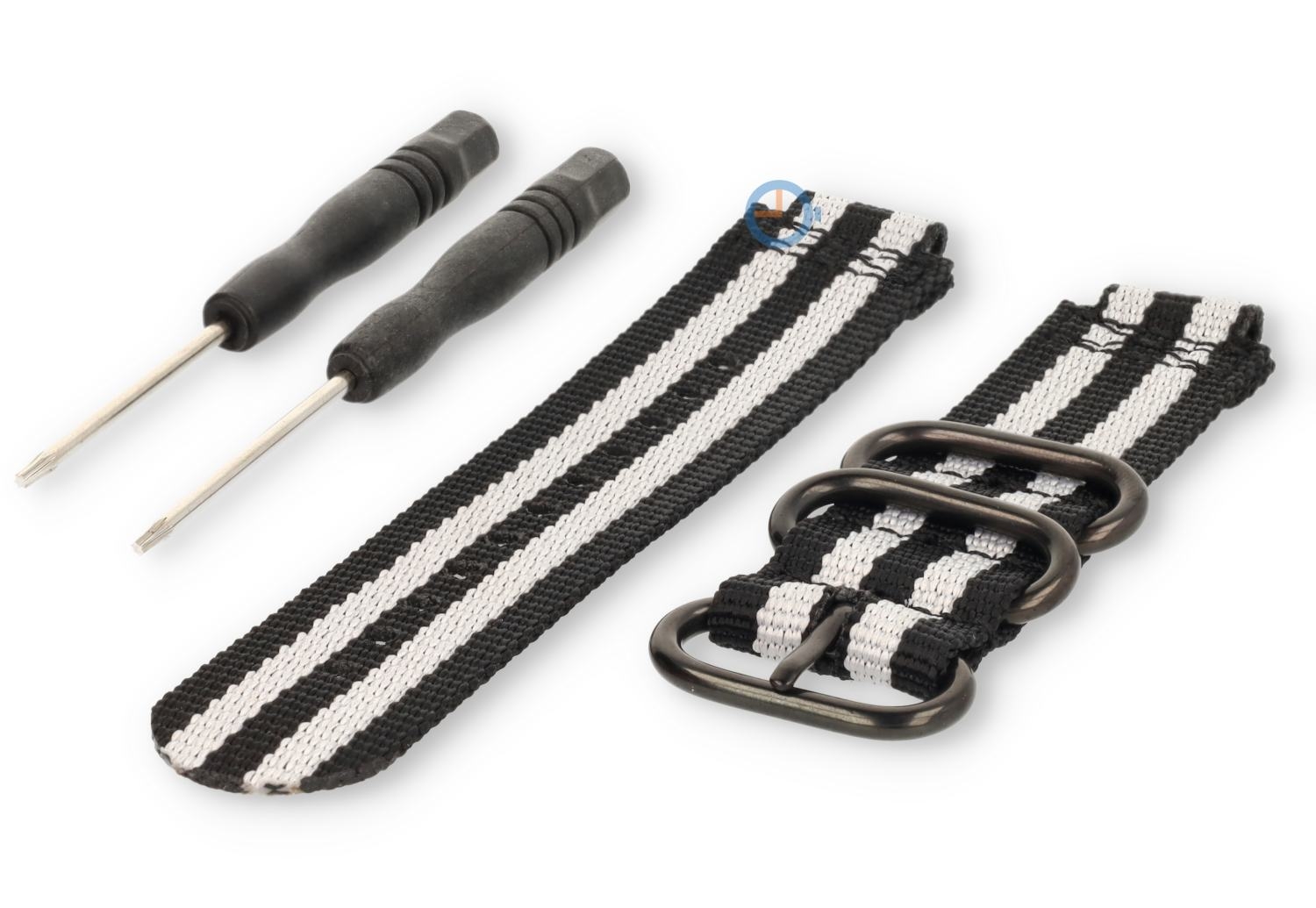Garmin Forerunner bandje 735XT - 22mm zwart/grijs nylon