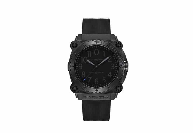 Hamilton horlogeband H78505331 - zwart siliconen