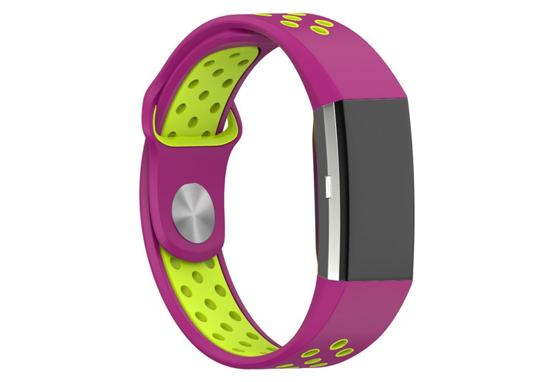 Fitbit Charge 2 sport horlogeband neon roze/geel