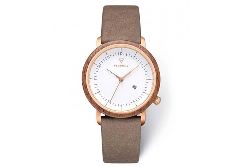 Kerbholz Carla horlogeband - Walnut Chocolate Vegan
