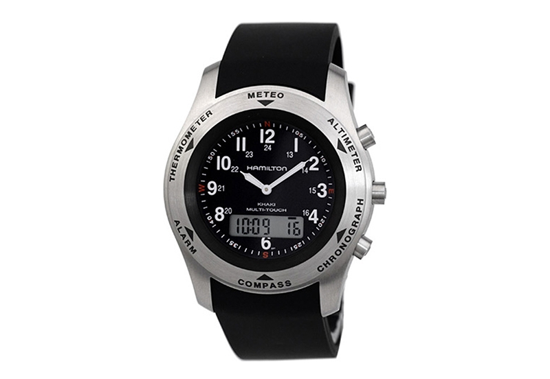 Hamilton horlogeband H91524393 - zwart siliconen