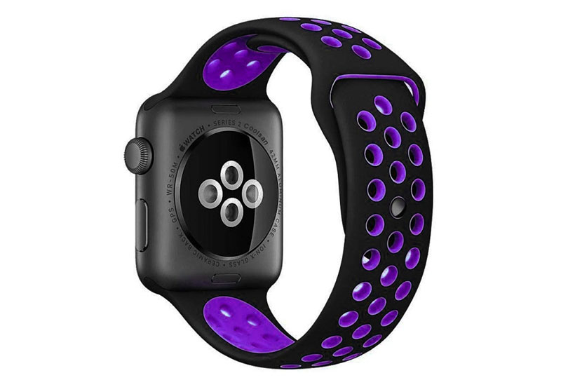 Sportbandje voor Apple (45mm)  zwart/paars
