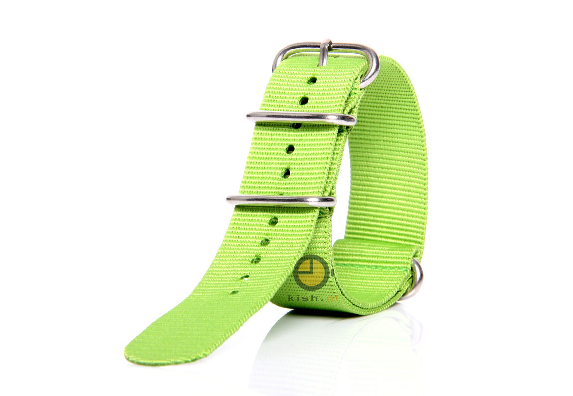 Horlogeband 24mm nylon groen