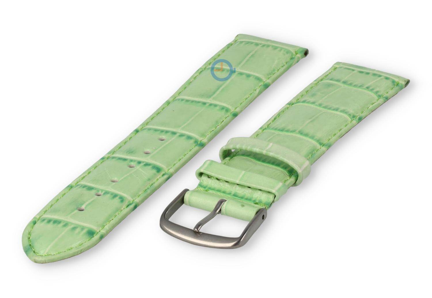 Extra lange horlogeband croco - 20mm - appelgroen