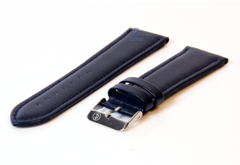 Horlogeband 26mm blauw leer