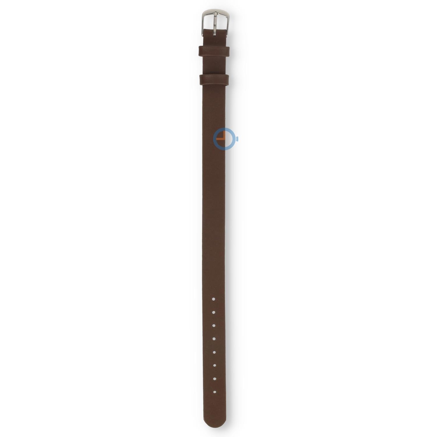 One-piece leren horlogeband - 10mm - donkerbruin
