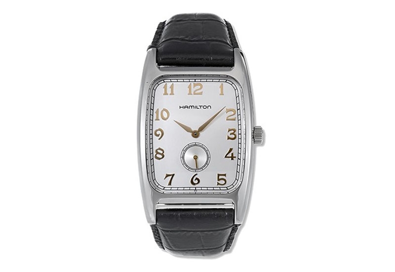 Hamilton horlogeband H13511753 - zwart leer