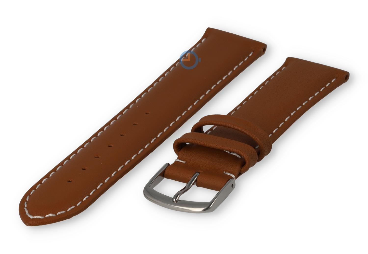 Oneven maat horlogeband leer - 21mm - cognacbruin
