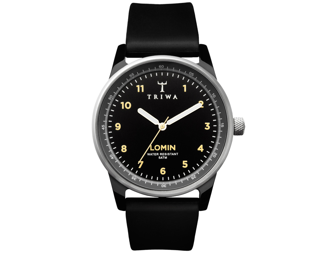 Triwa horlogeband midnight rubber lomin