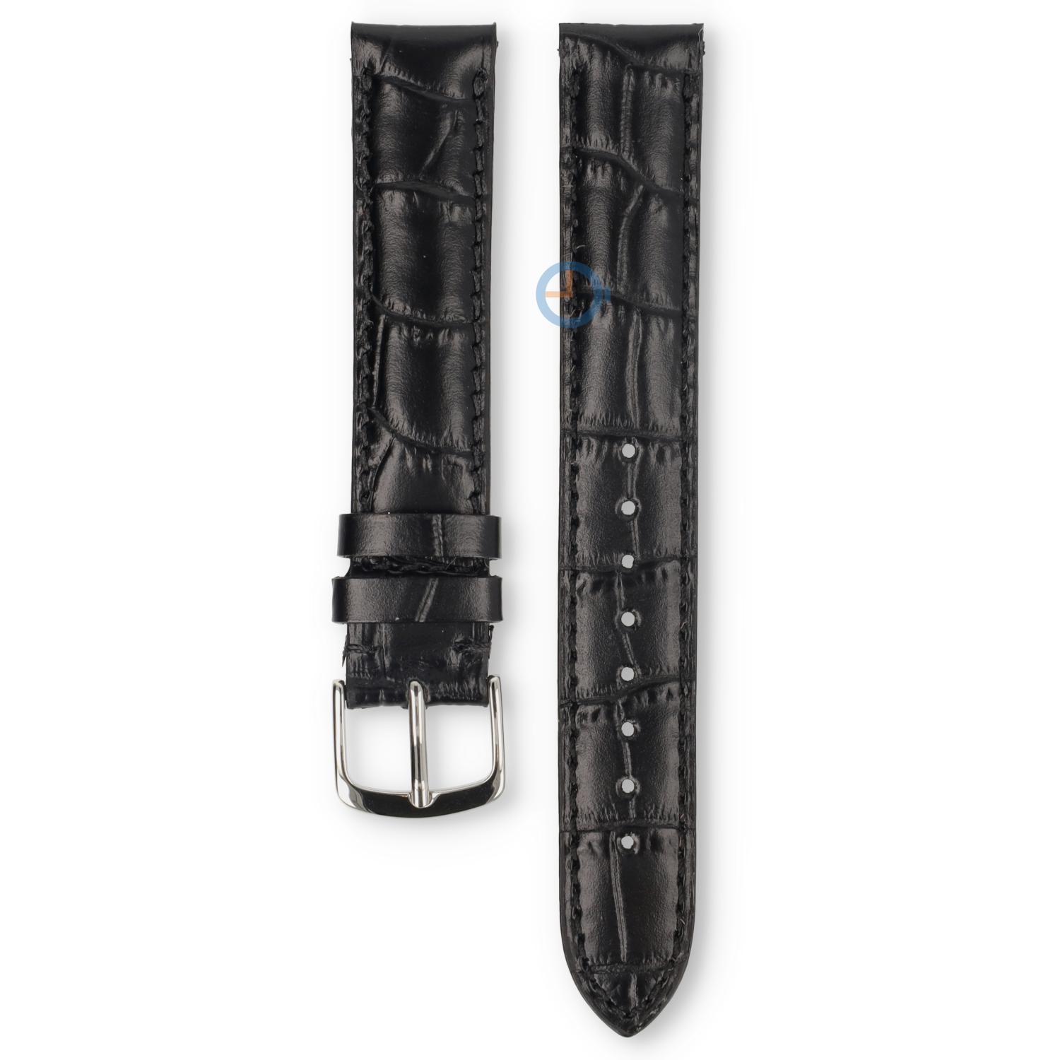 Hamilton horlogeband H13311753 - zwart leer