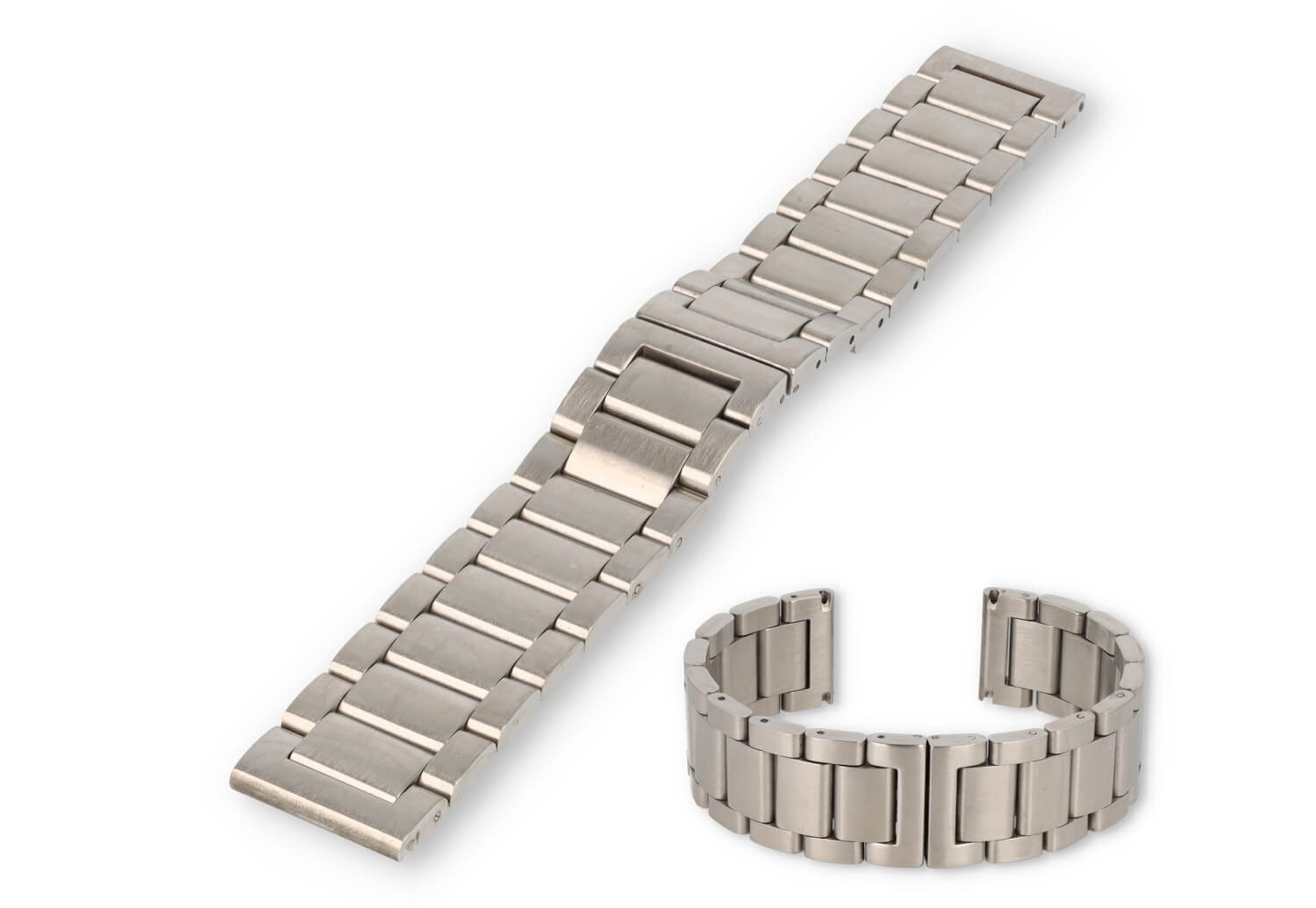 22mm horlogeband - mat staal - kleurvast