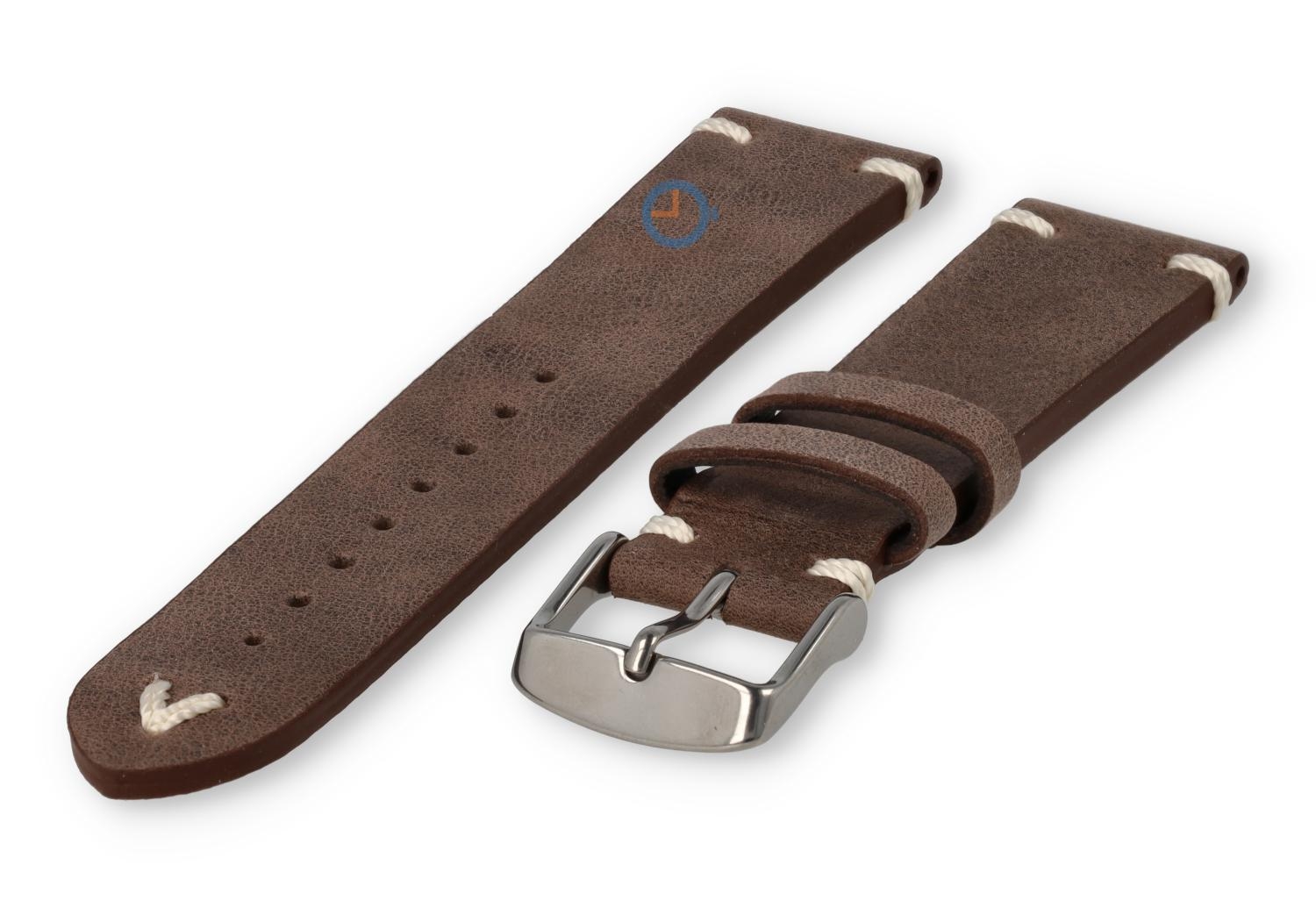 Vintage Horlogeband 22mm - Donkerbruin