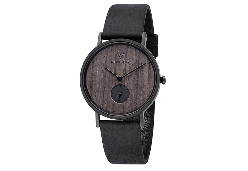 Kerbholz Horlogeband Frida Darkwood Midnight Black