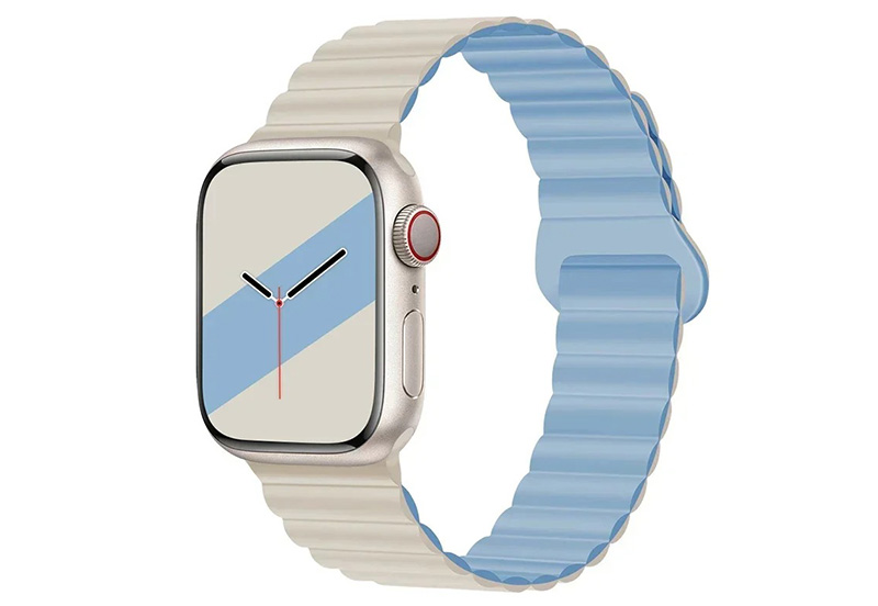 Apple Watch band - starlight/blue