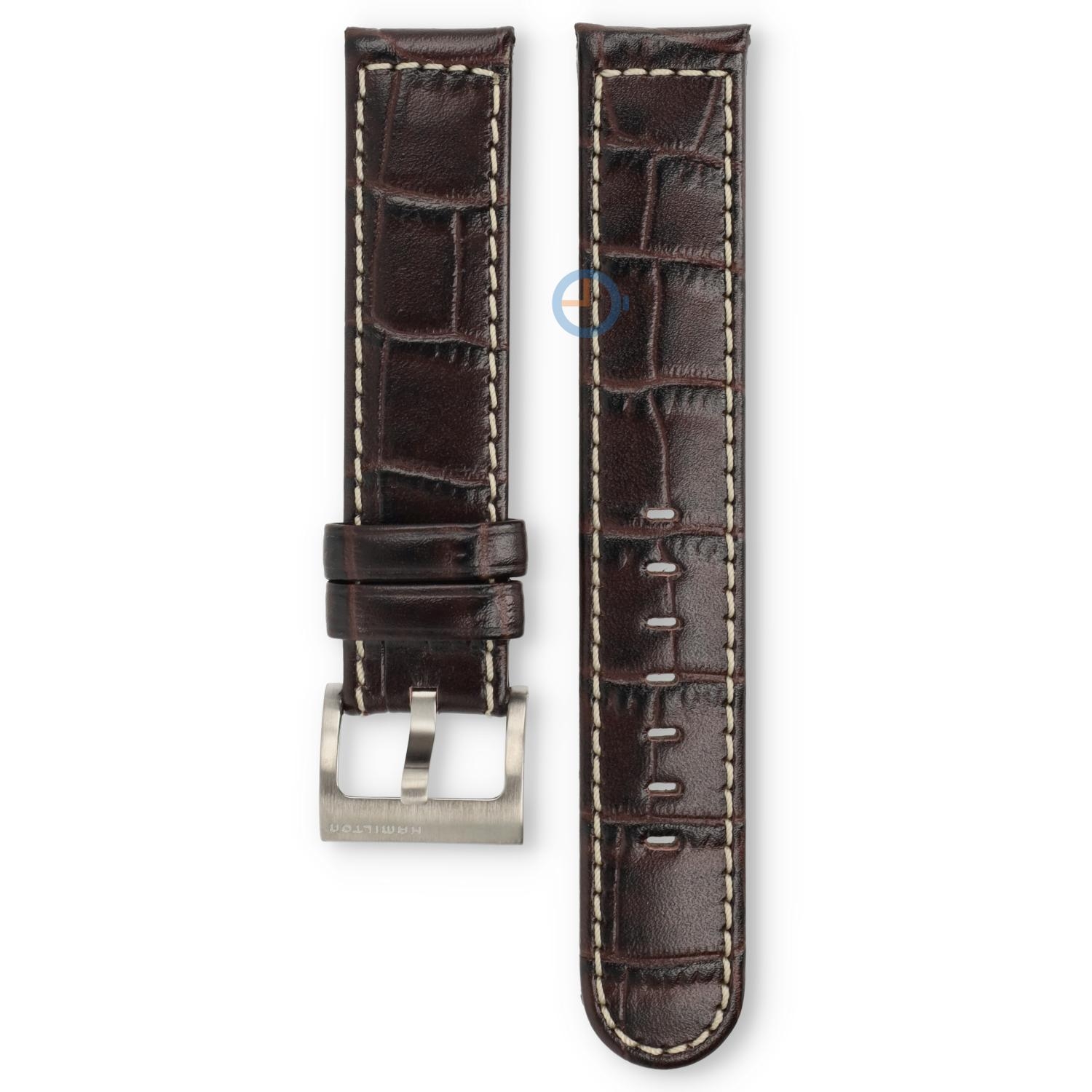 Hamilton horlogeband H64425585 - bruin leer