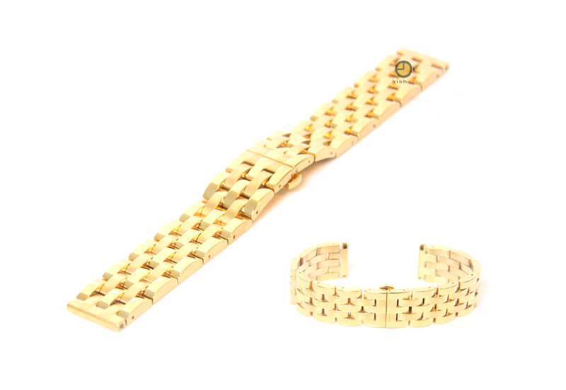 Horlogeband 18mm staal goud - deels gepolijst (BRT)