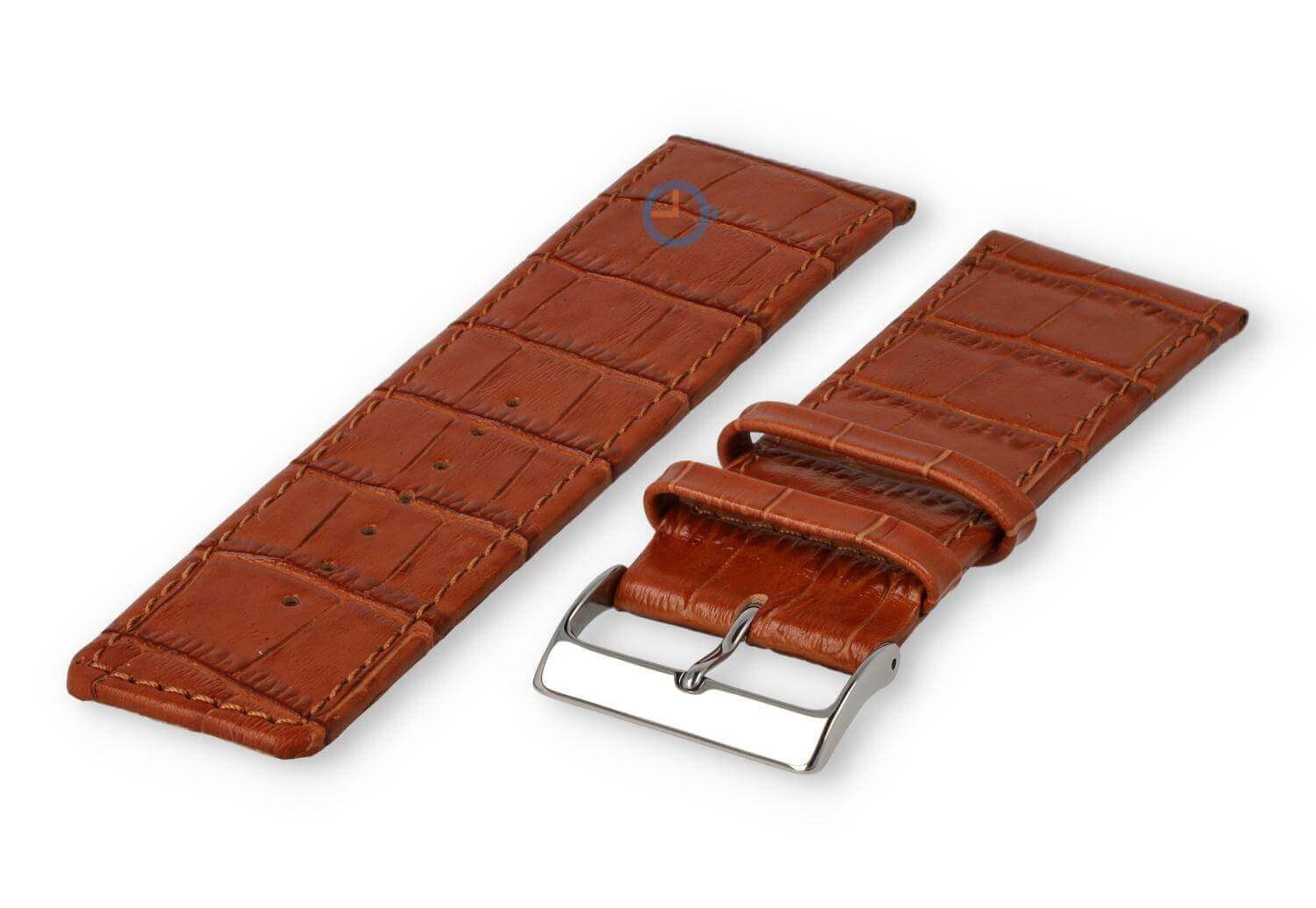 Luxe croco horlogeband - 30mm - bruin
