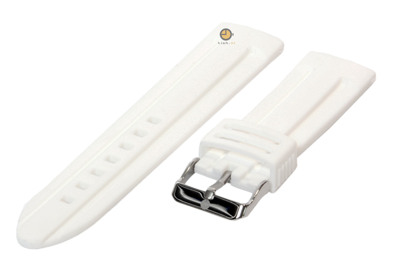 Horlogeband 22mm wit siliconen