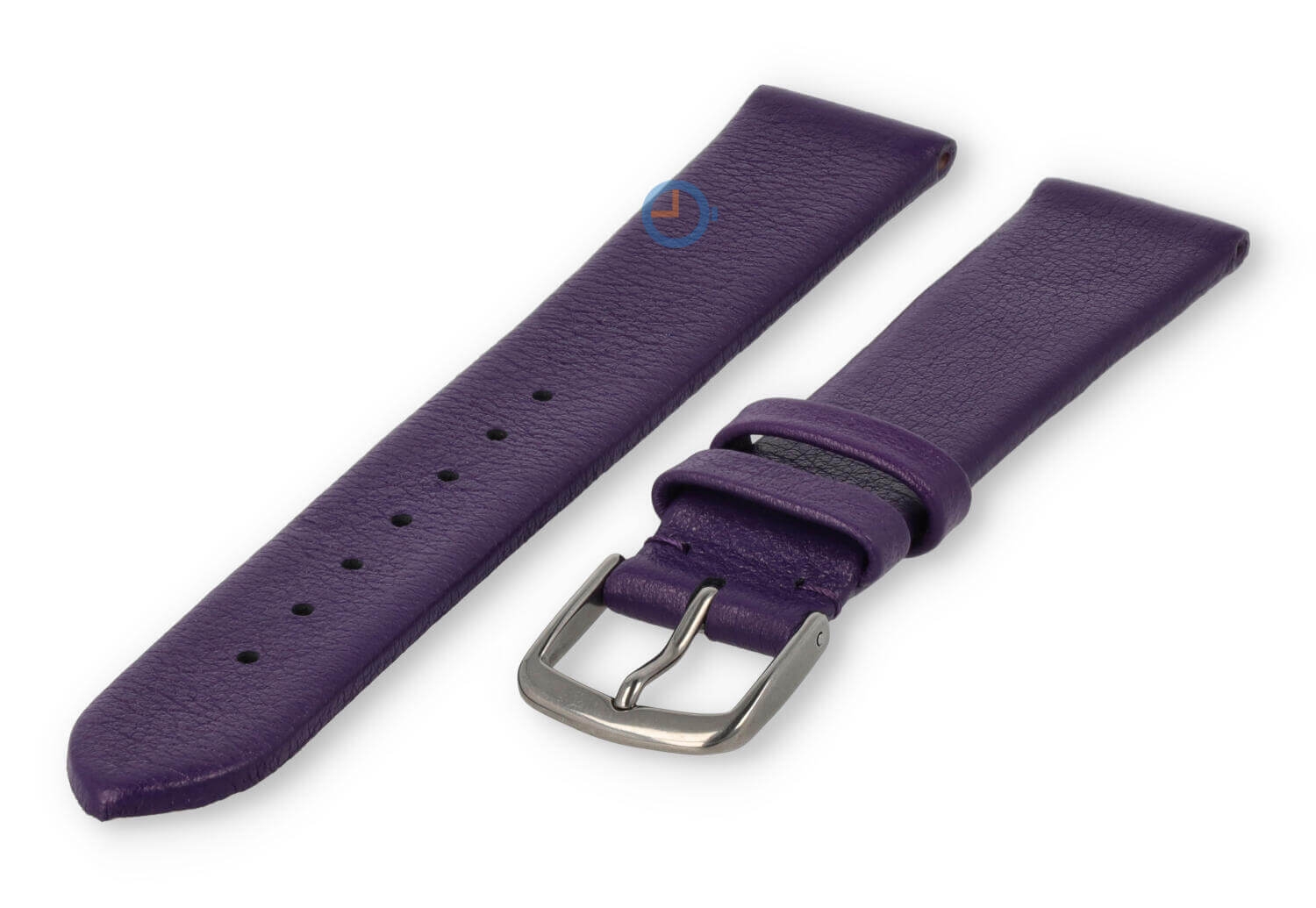 Naadloze en gladde horlogeband 16mm - aubergine
